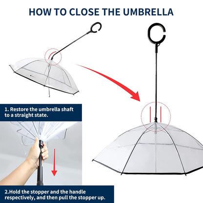 Enjoying Dog Umbrella for Small Dogs, Clear Dog Umbrella Leash, Rainproof Waterproof, Doggy Walking Rain Umbrella with Adjustable Leash, Small Puppy Outdoor Rain Gear